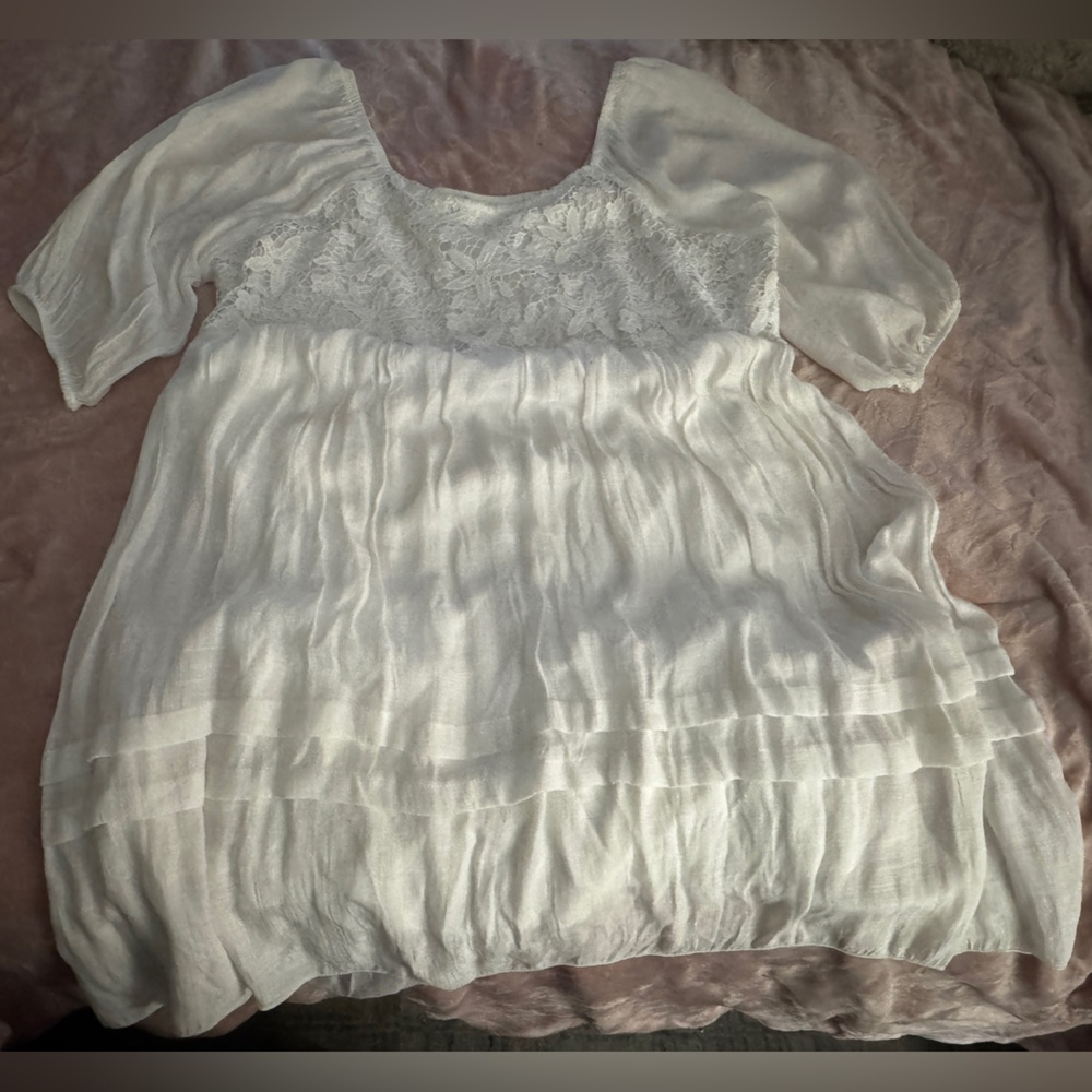 Angie White Lace layered Dress